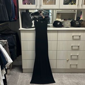 SOFT LOUNGE LONG SLIP DRESS - Size Small - Black